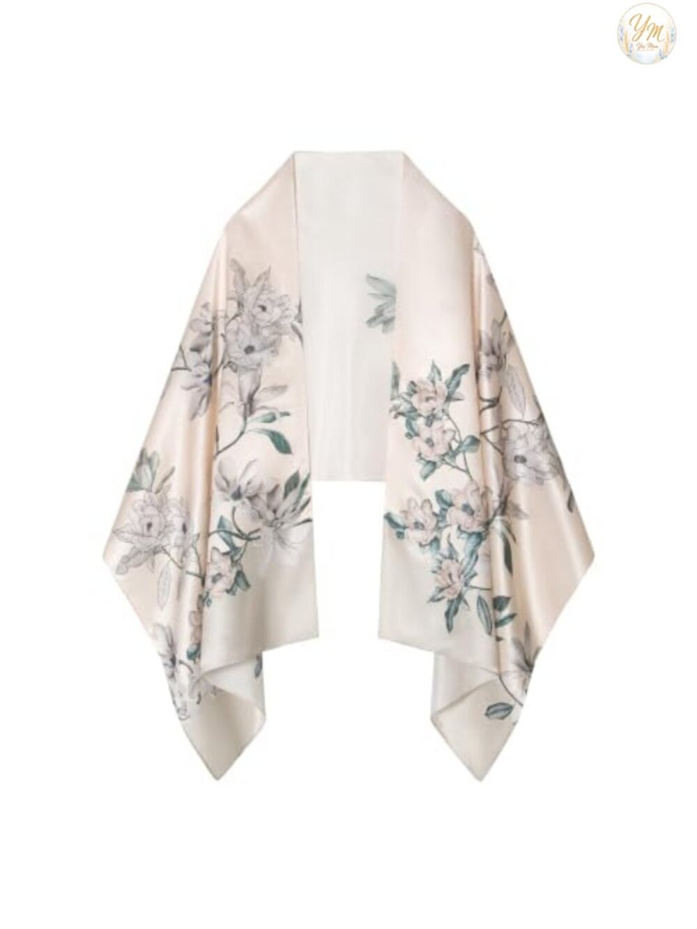 100% Mulberry Silk Scarf 70x21 Floral Neck Shawl Lightweight Gift Packed